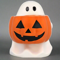Ghost with Pumpkin Candle Holder